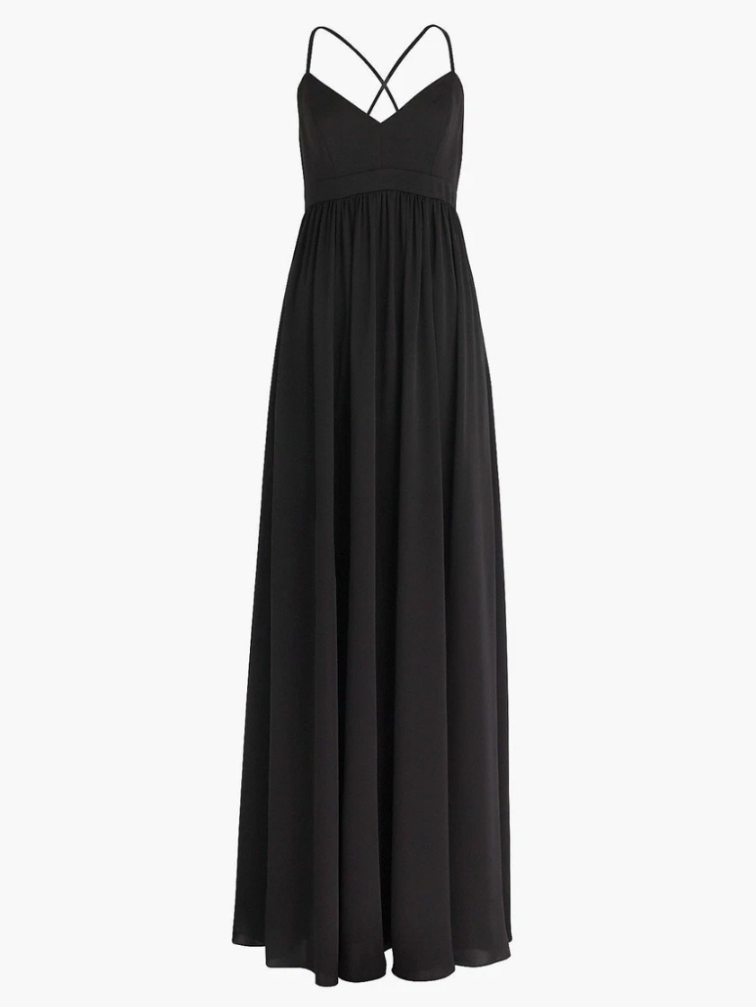 J. Crew Black Crisscross Strap Maxi Dress